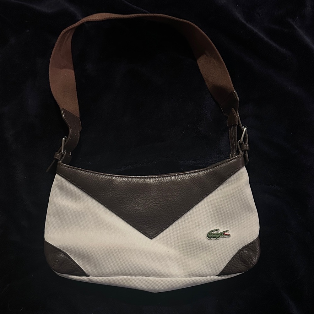 Lacoste Women's Shoulder Bag - Brown and Cream